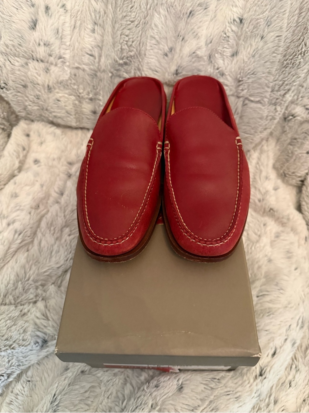 Cole Haan Red Leather Slip-On Mules